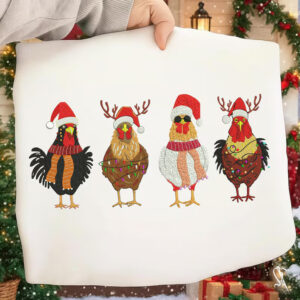 Christmas Chicken Embroidery Design